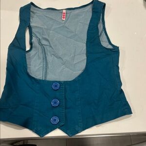 Teal Buttoned Vest
